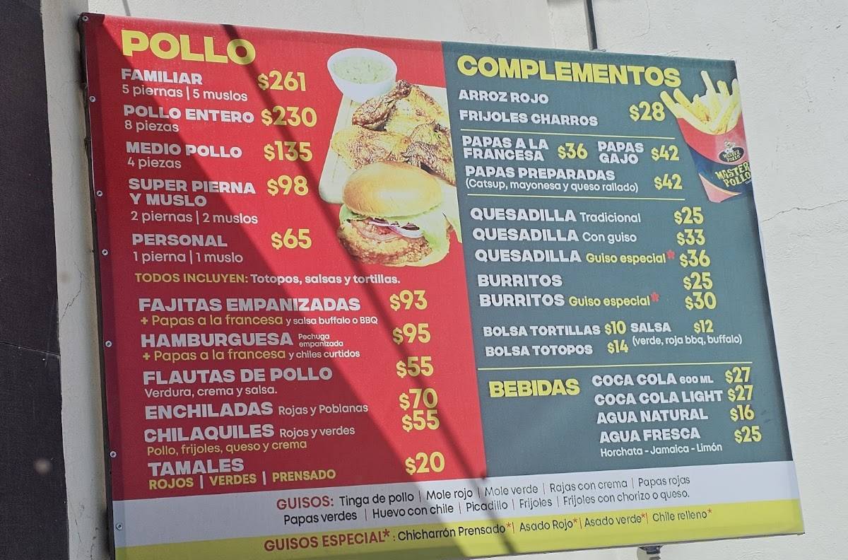 Master Pollo меню