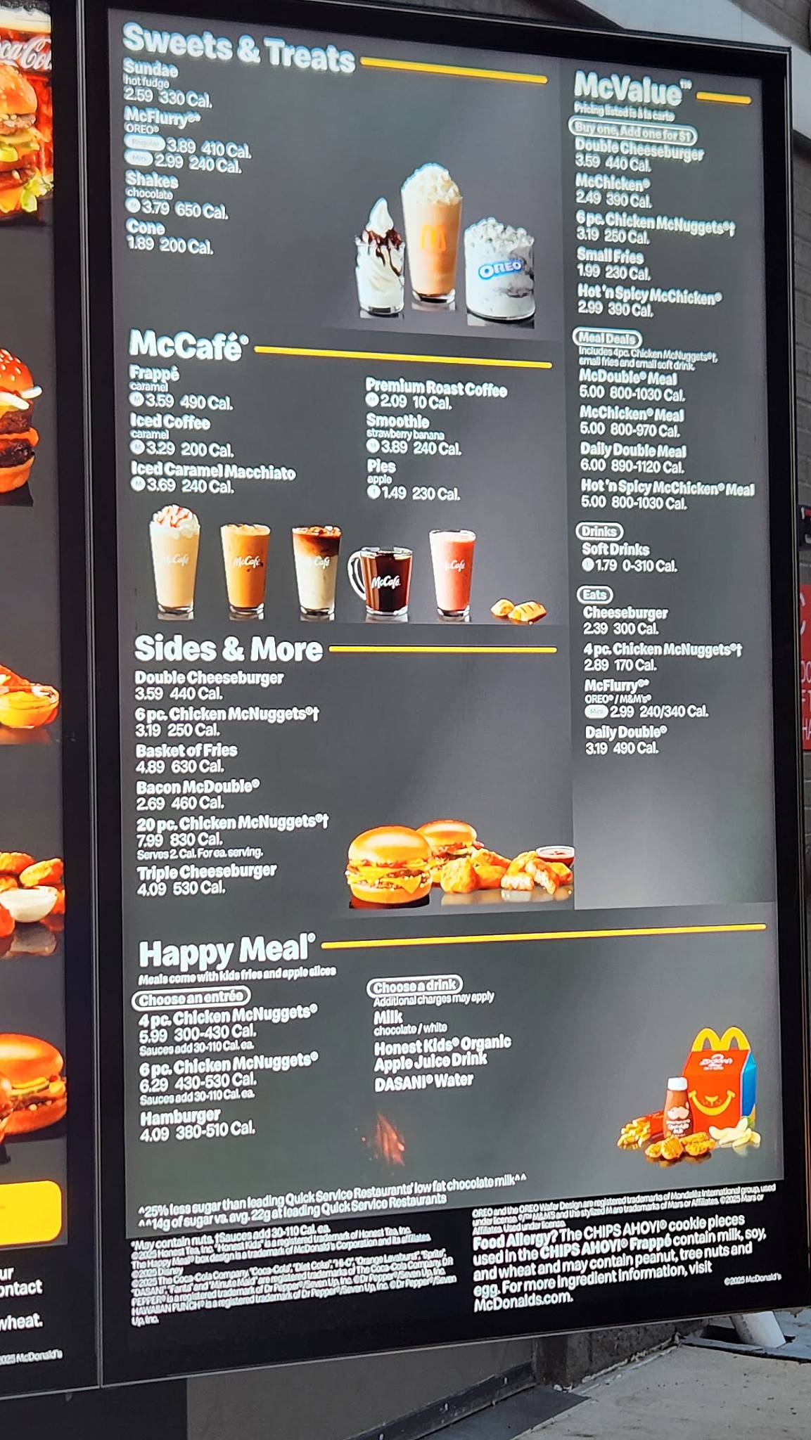 McDonald's меню