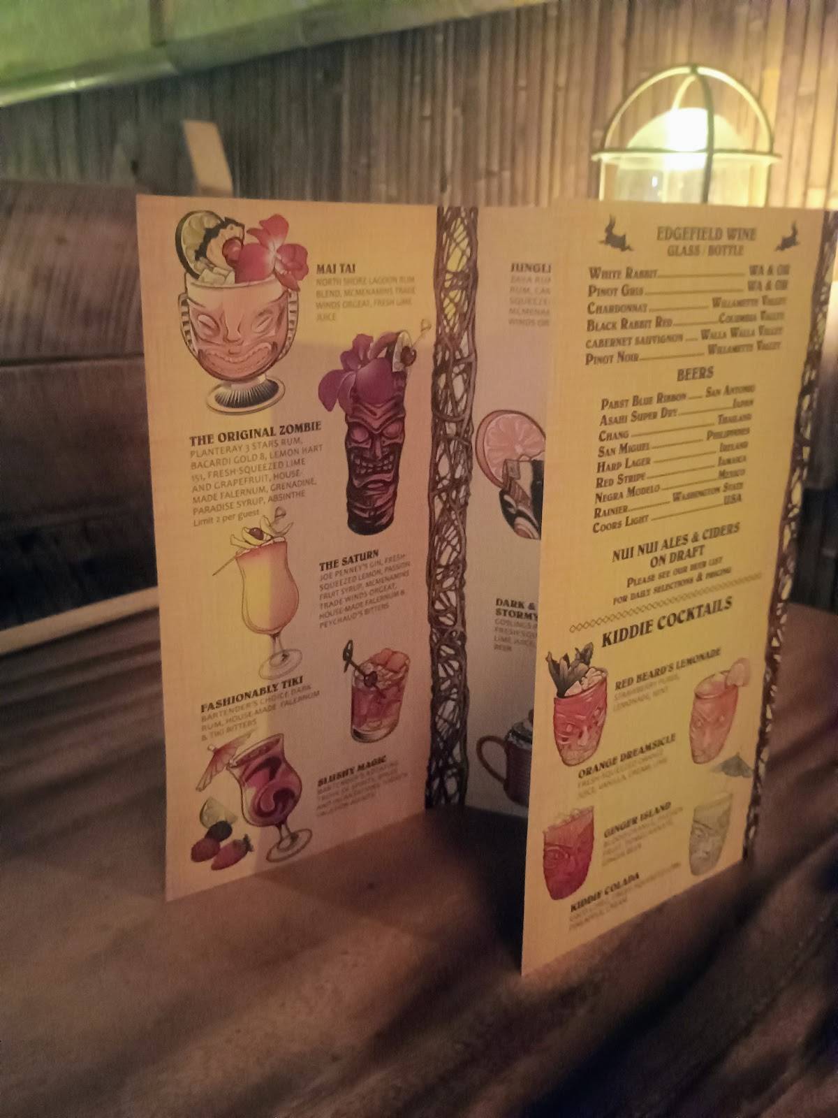 McMenamins Nui Nui меню