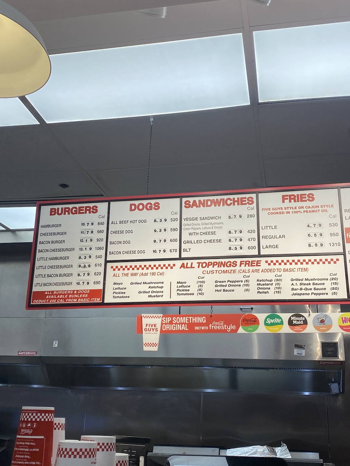 Five Guys меню