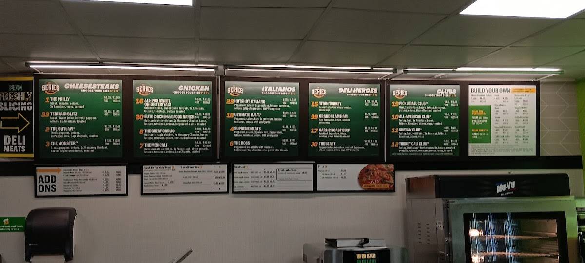 Subway меню