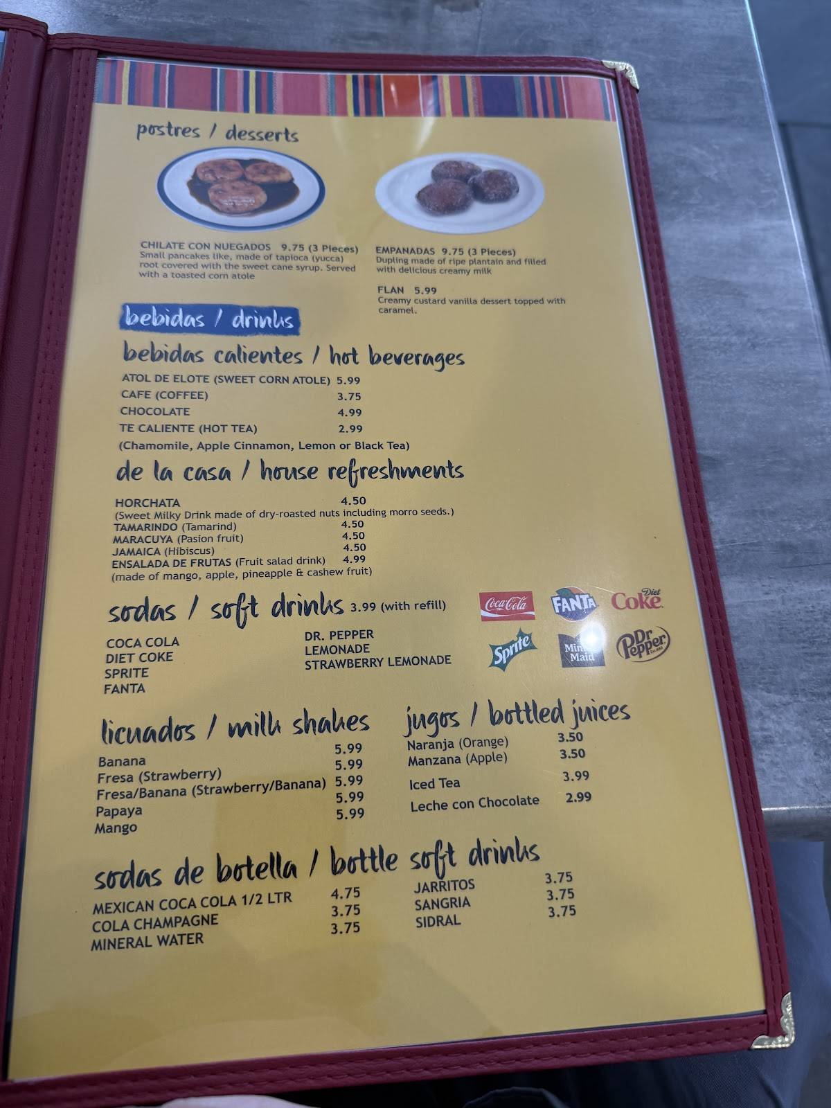 Mi Chalateca меню
