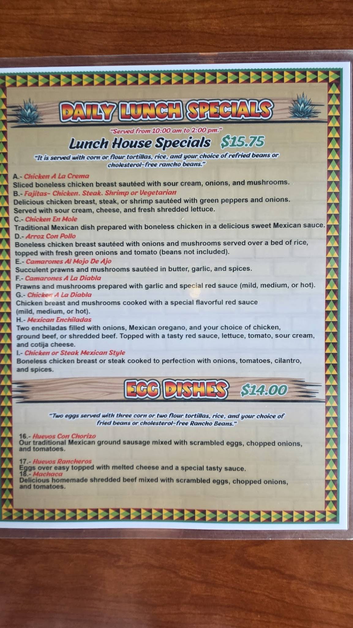 Mi Jalisco Mexican Restaurant меню