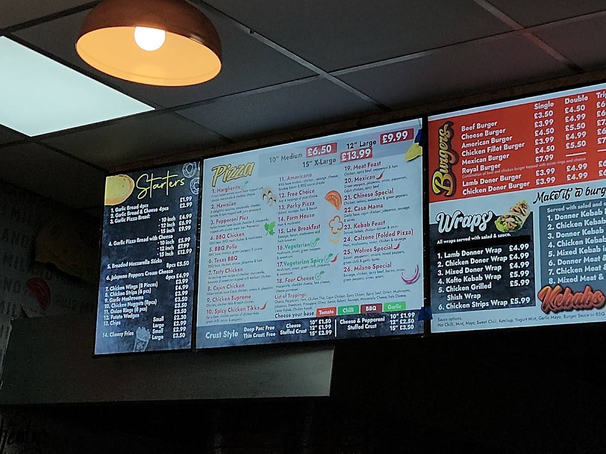 Milano Pizza & Grills Ltd меню