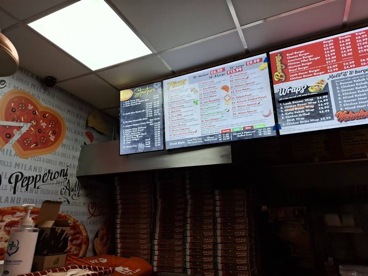 Milano Pizza & Grills Ltd меню