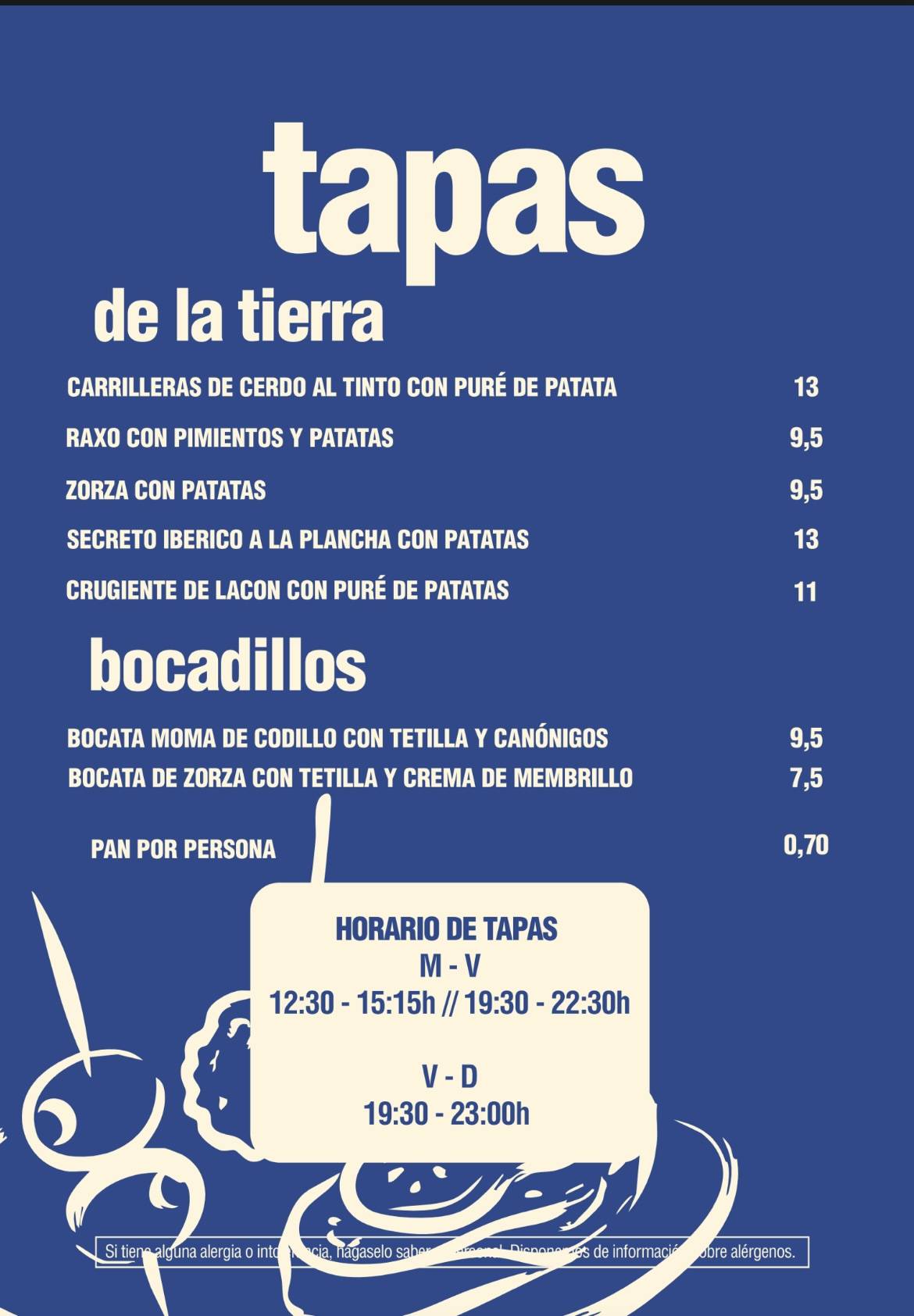 MoMa Cócteles & Tapas · Tui меню