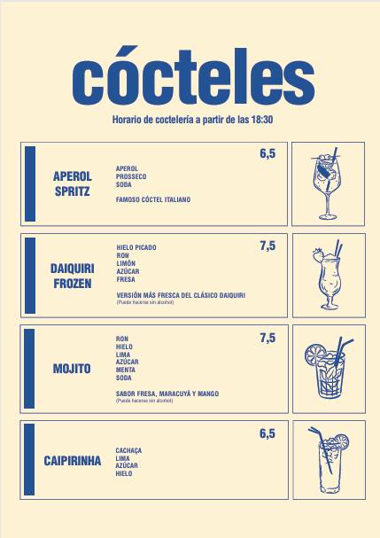 MoMa Cócteles & Tapas · Tui меню
