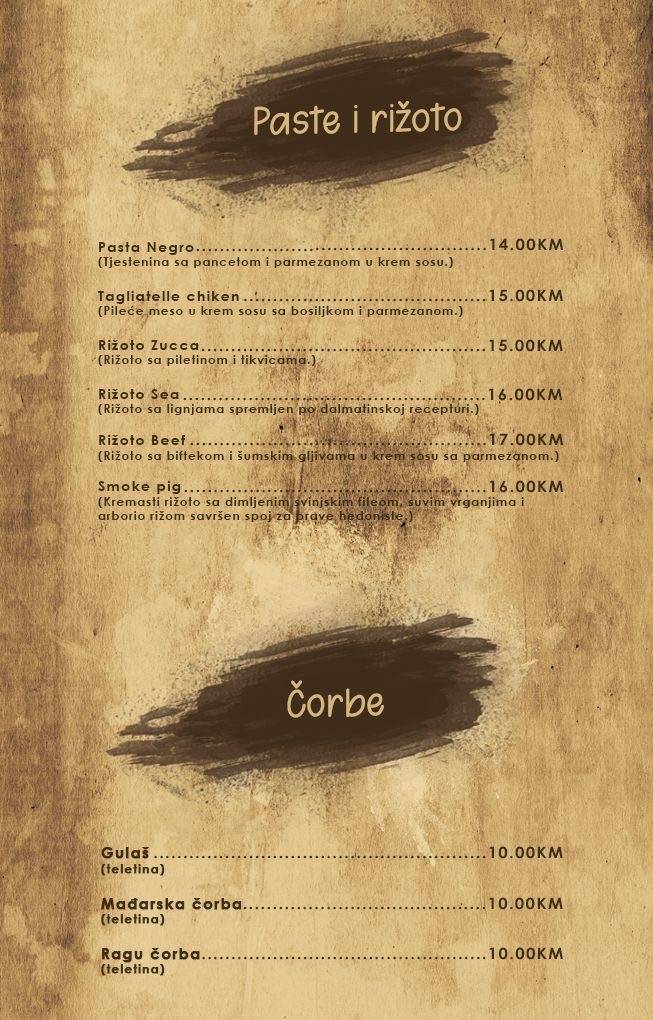 Jovic Restaurant меню
