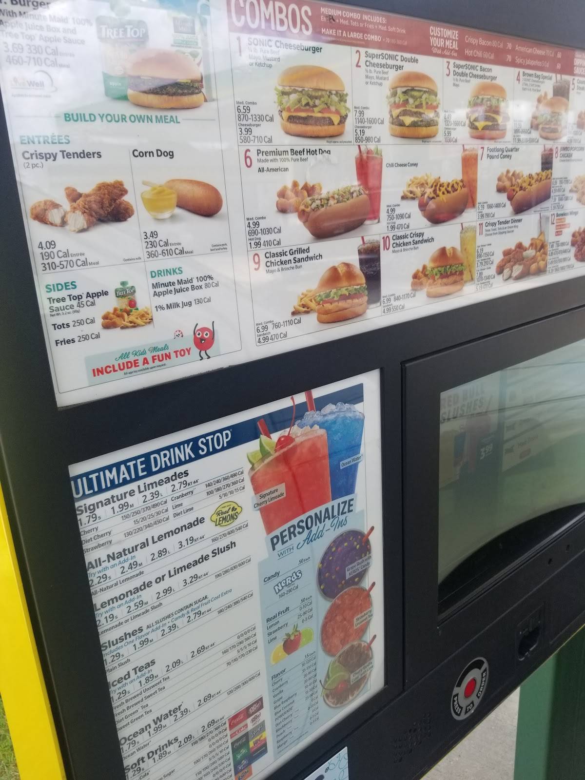 Sonic Drive-In меню