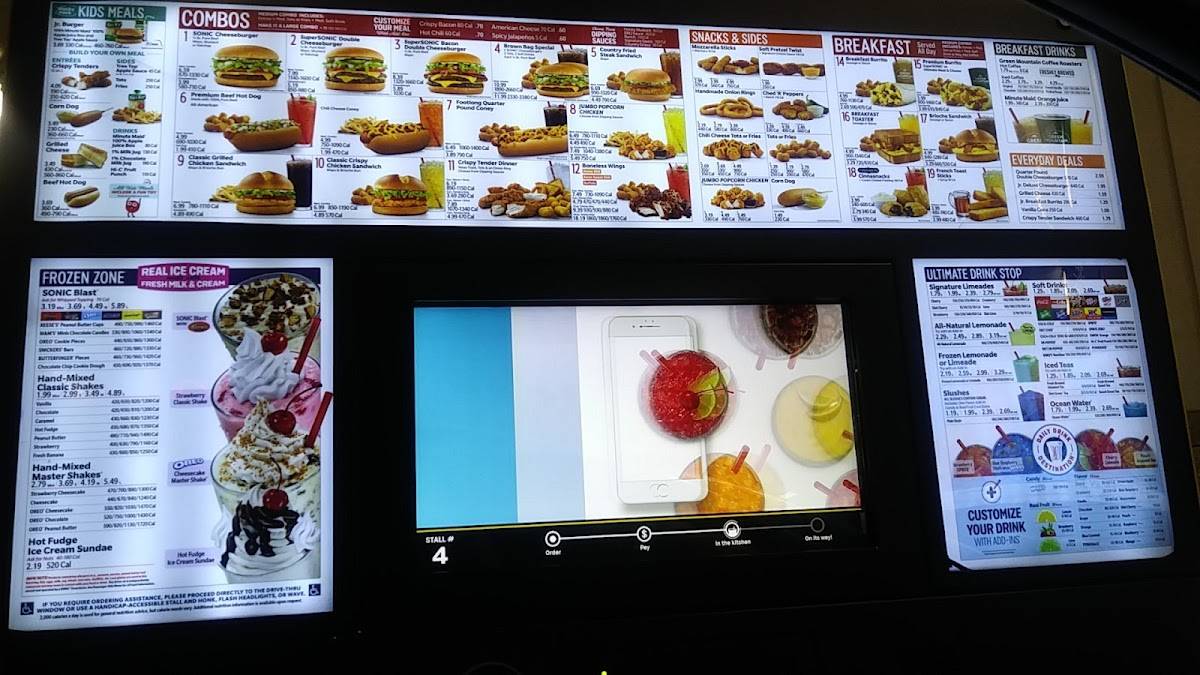 Sonic Drive-In меню