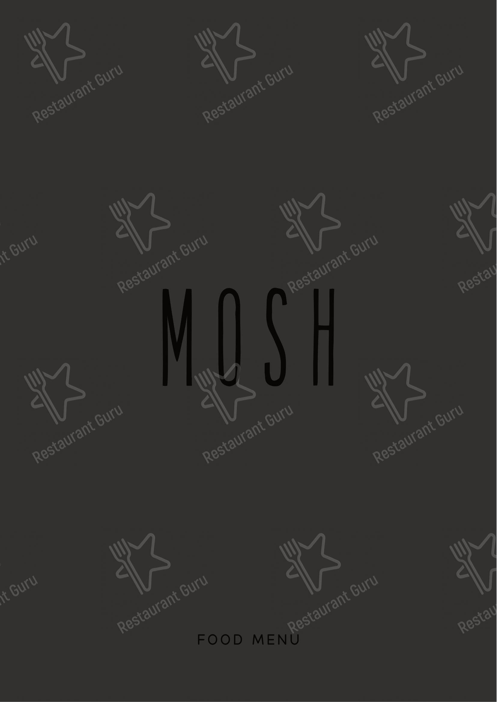 Меню напитков паба и бара Mosh Fun Kitchen в Марбелье