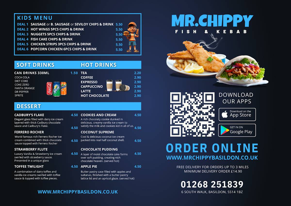 Mr.Chippy Basildon меню