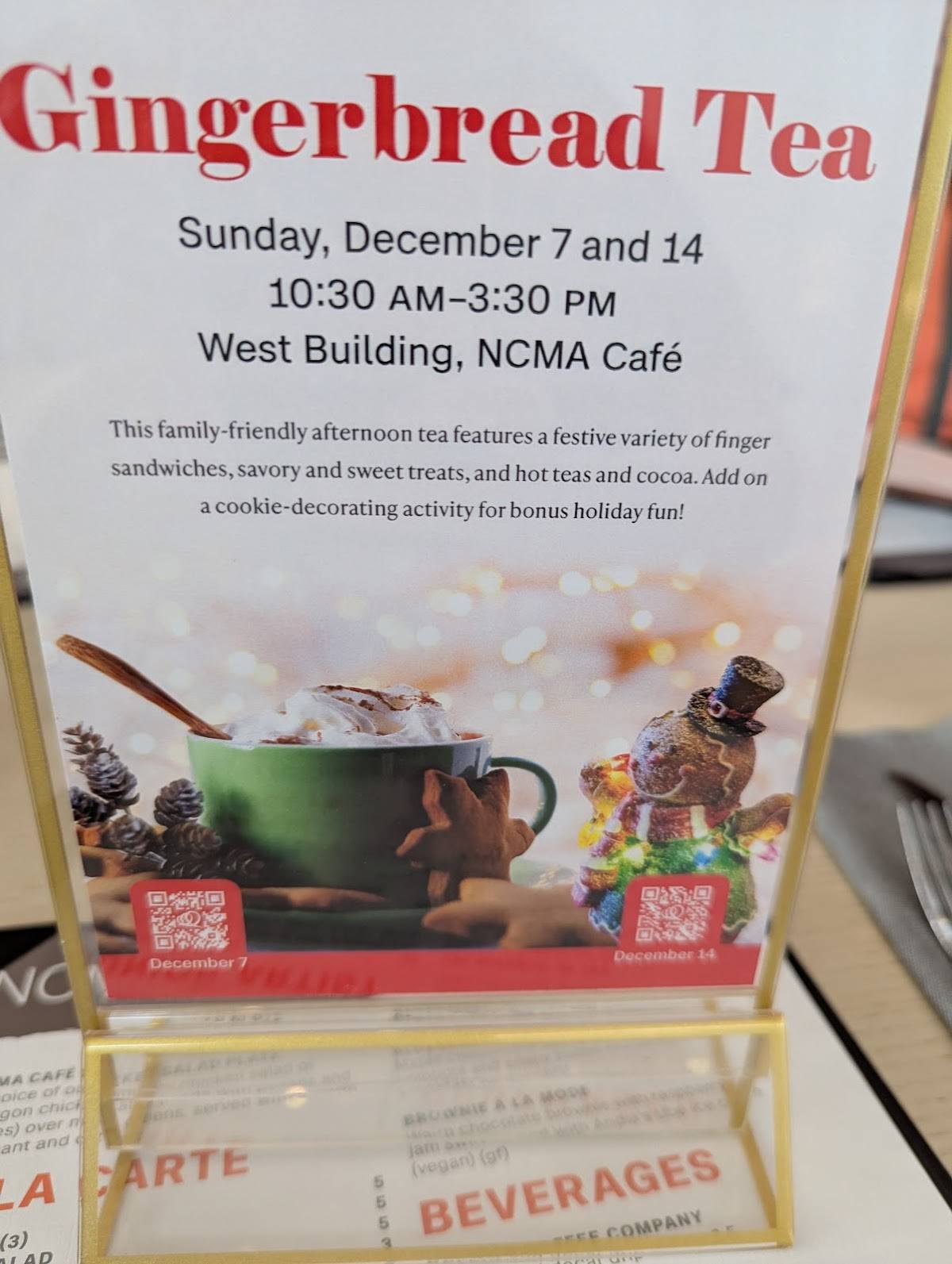 NCMA Cafe--West меню