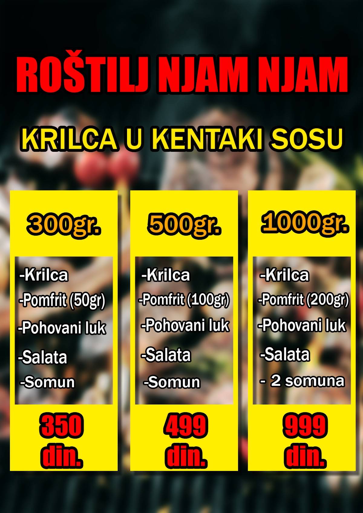 Njam Njam Roštilj меню