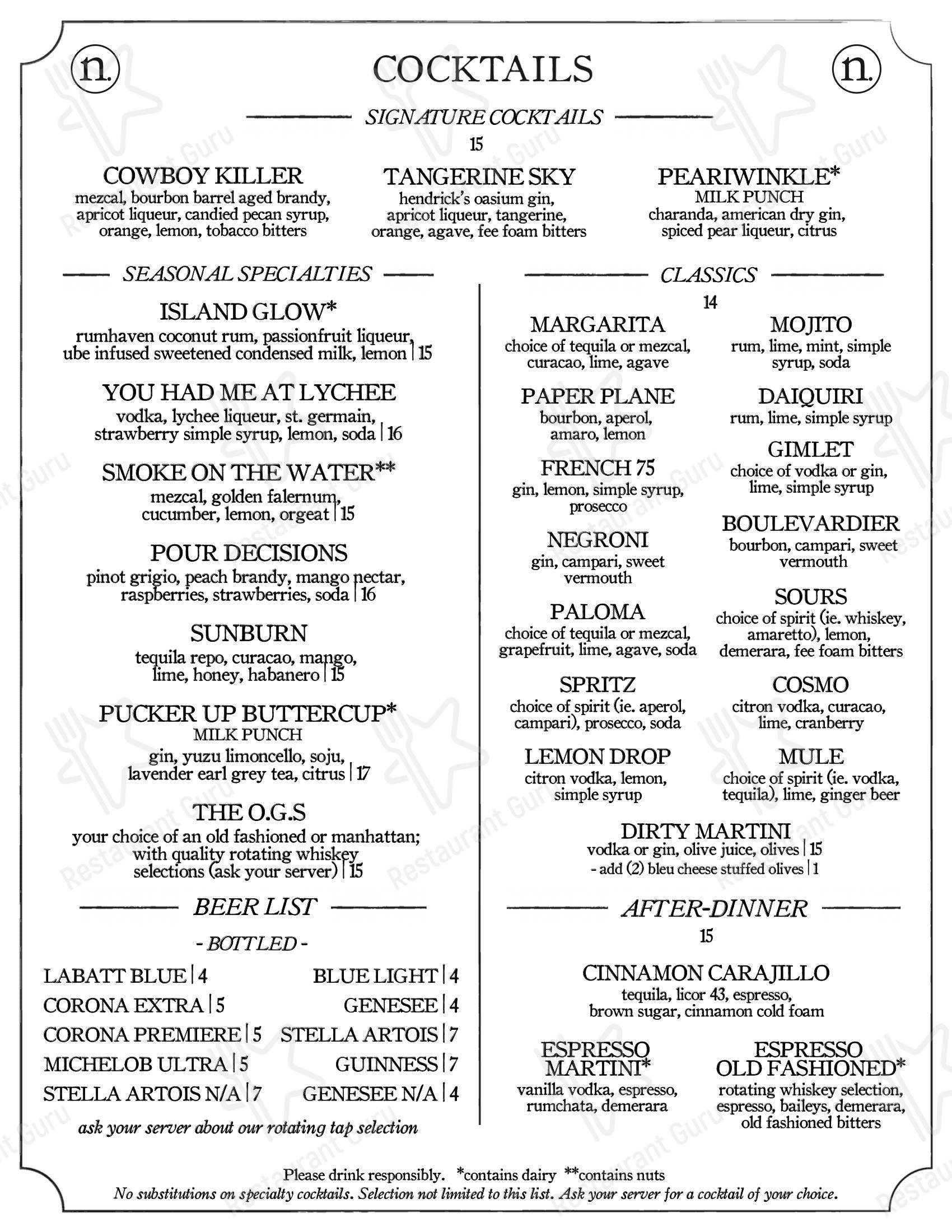 Takeaway Menu ресторана Nosh в Рочестере