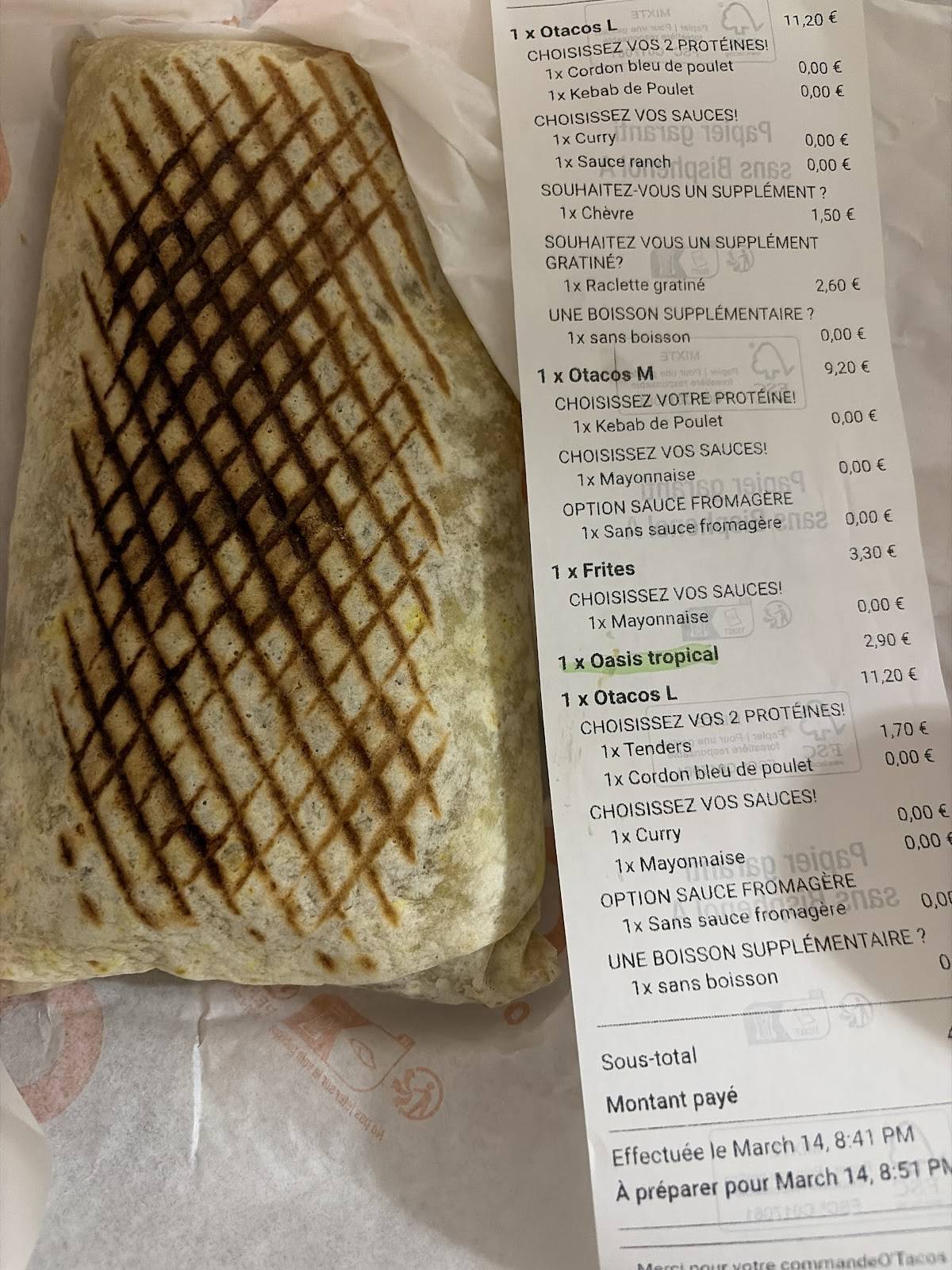 O'Tacos Rochefort République меню