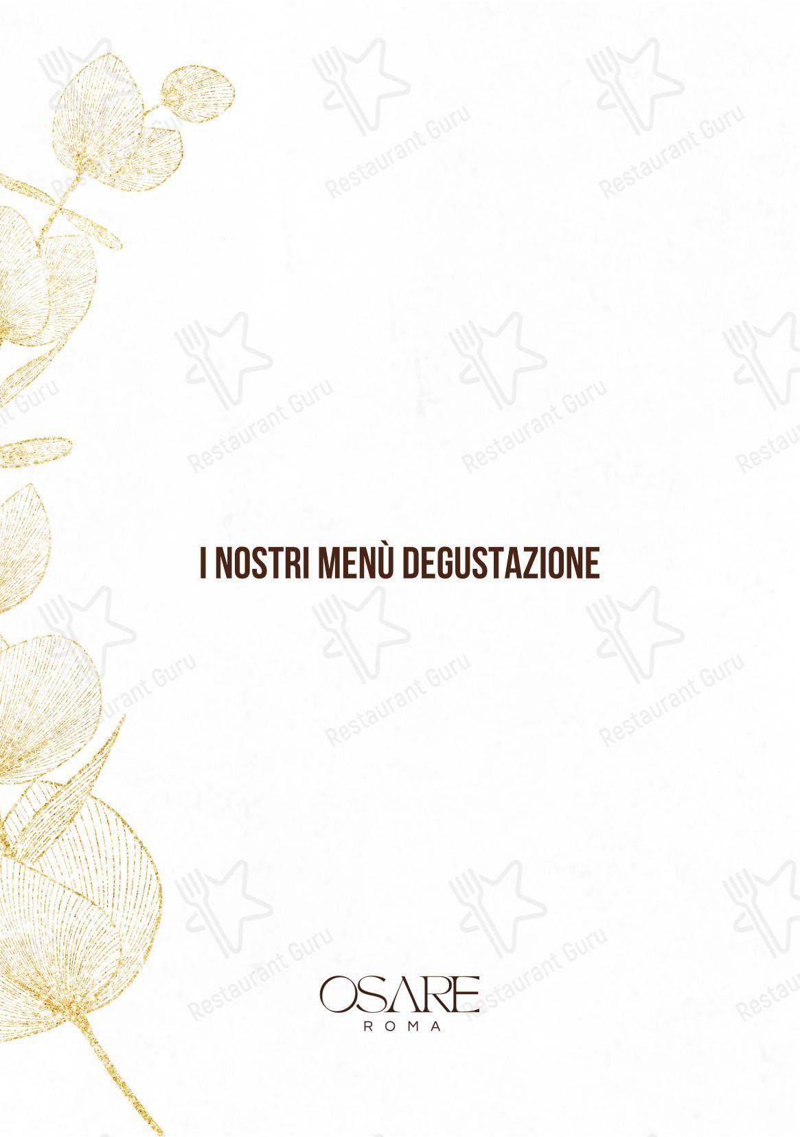 菜单 ресторана Osare Roma