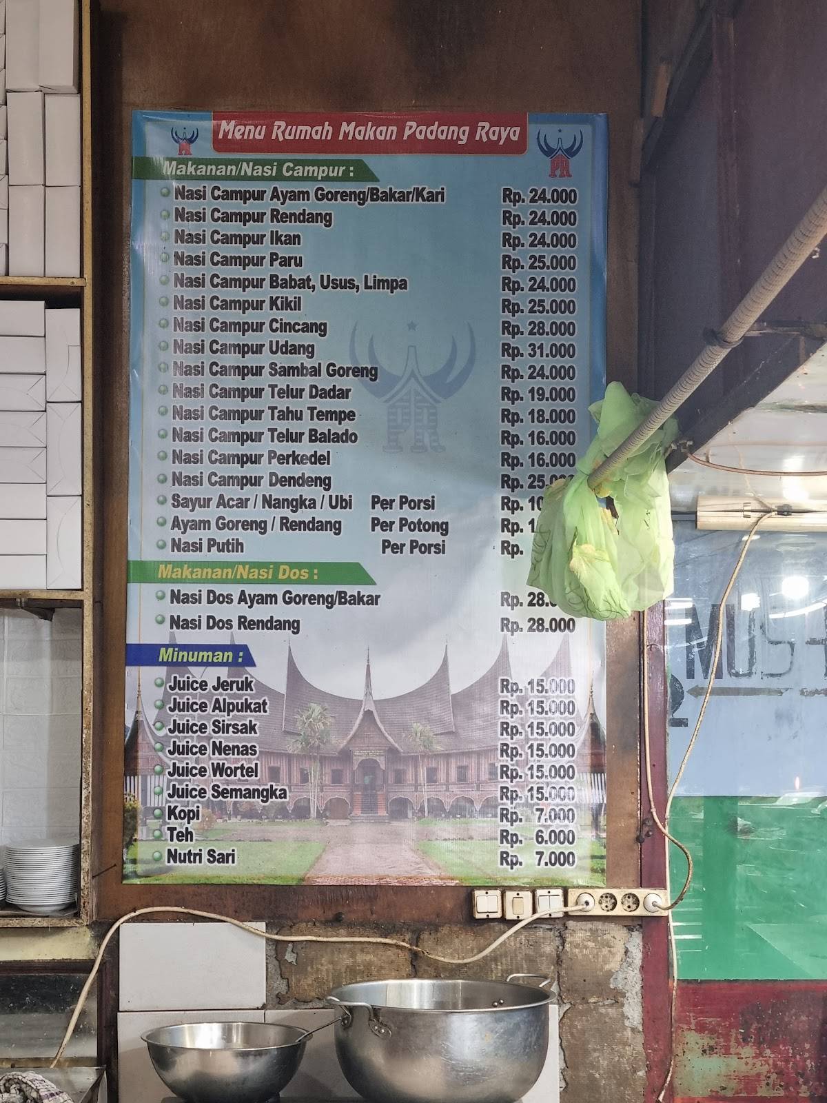 Padang Raya меню