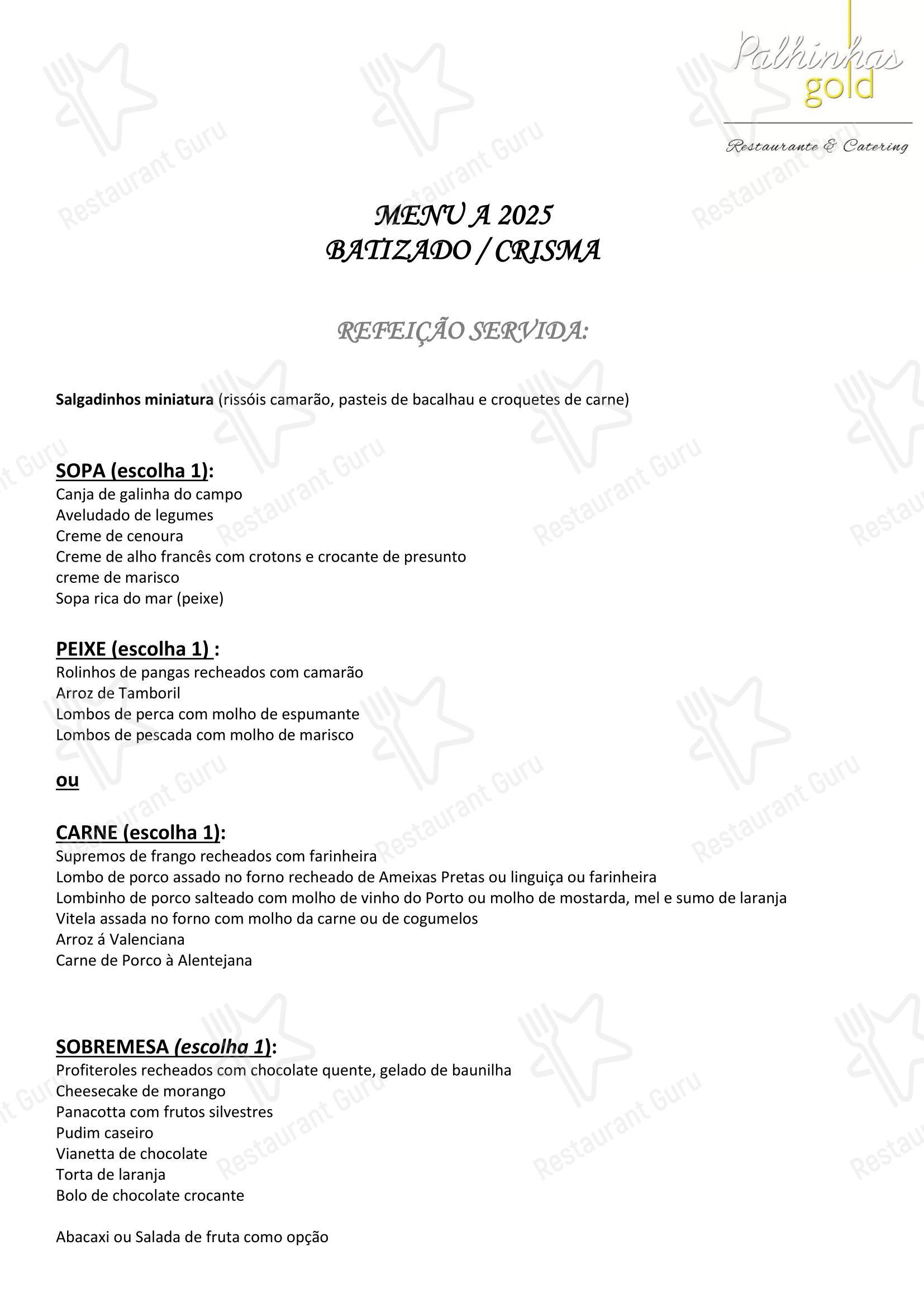 Palhinhas Gold в Риу-Майоре - Dinner Menu