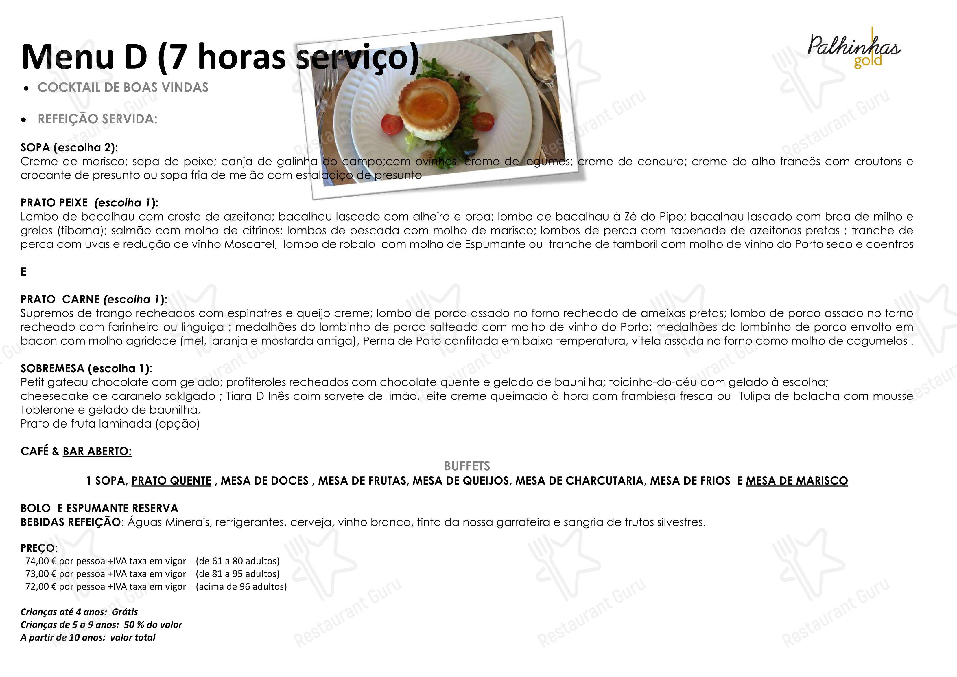 Palhinhas Gold в Риу-Майоре - Catering Menu