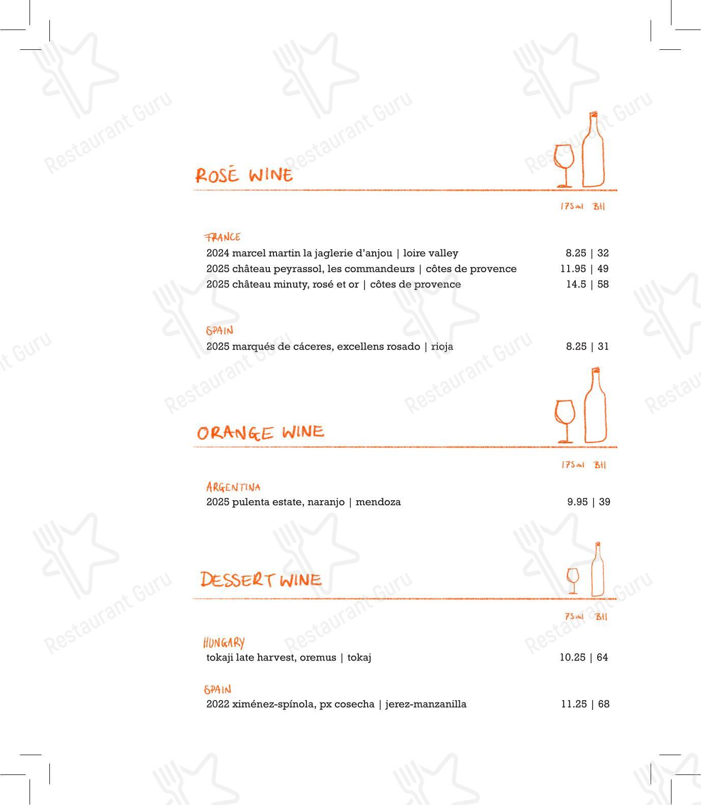 Lunch Menu ресторана Parallel by Pasture в Кардифф