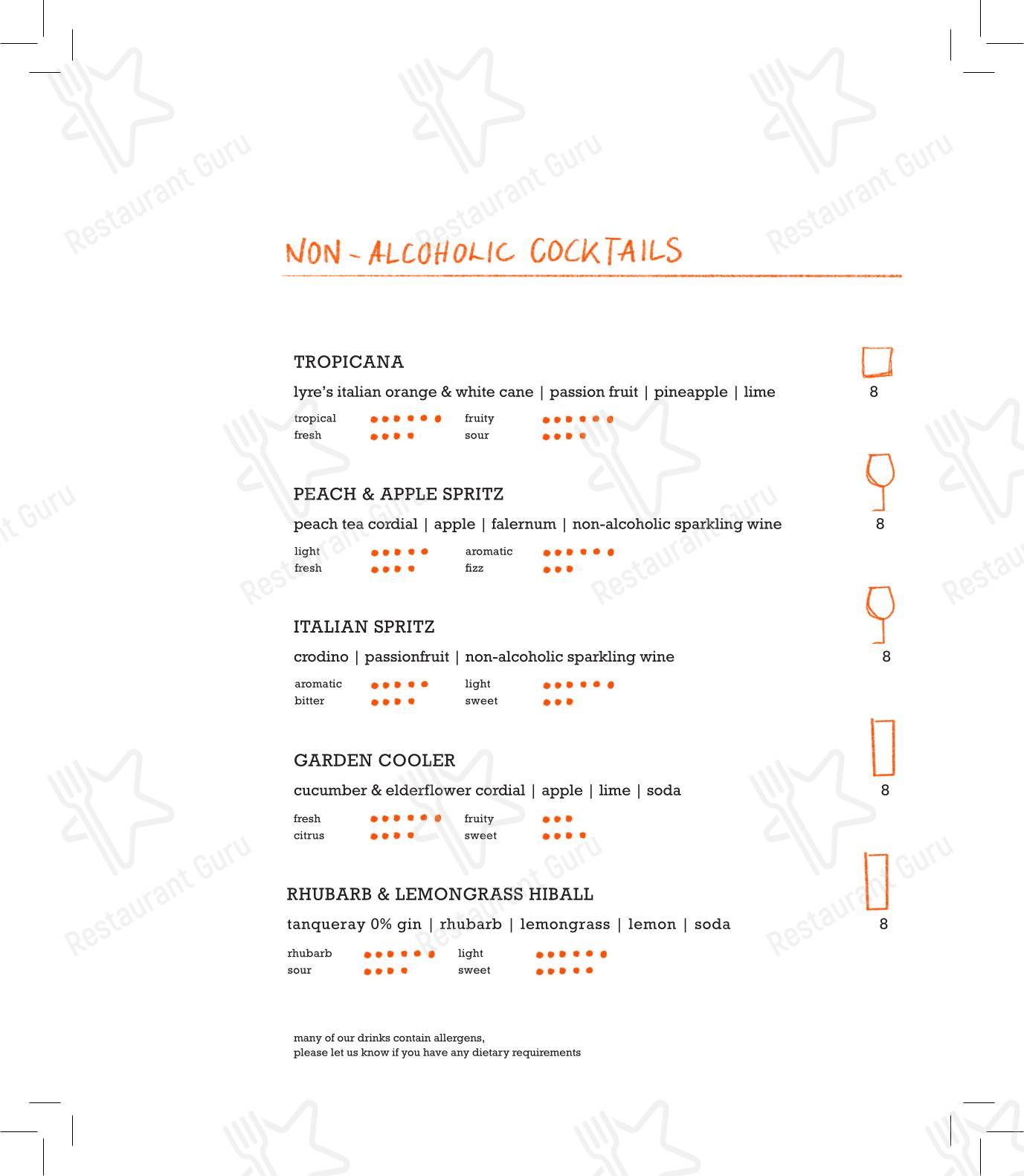 Меню ресторана Parallel by Pasture - Lunch Menu