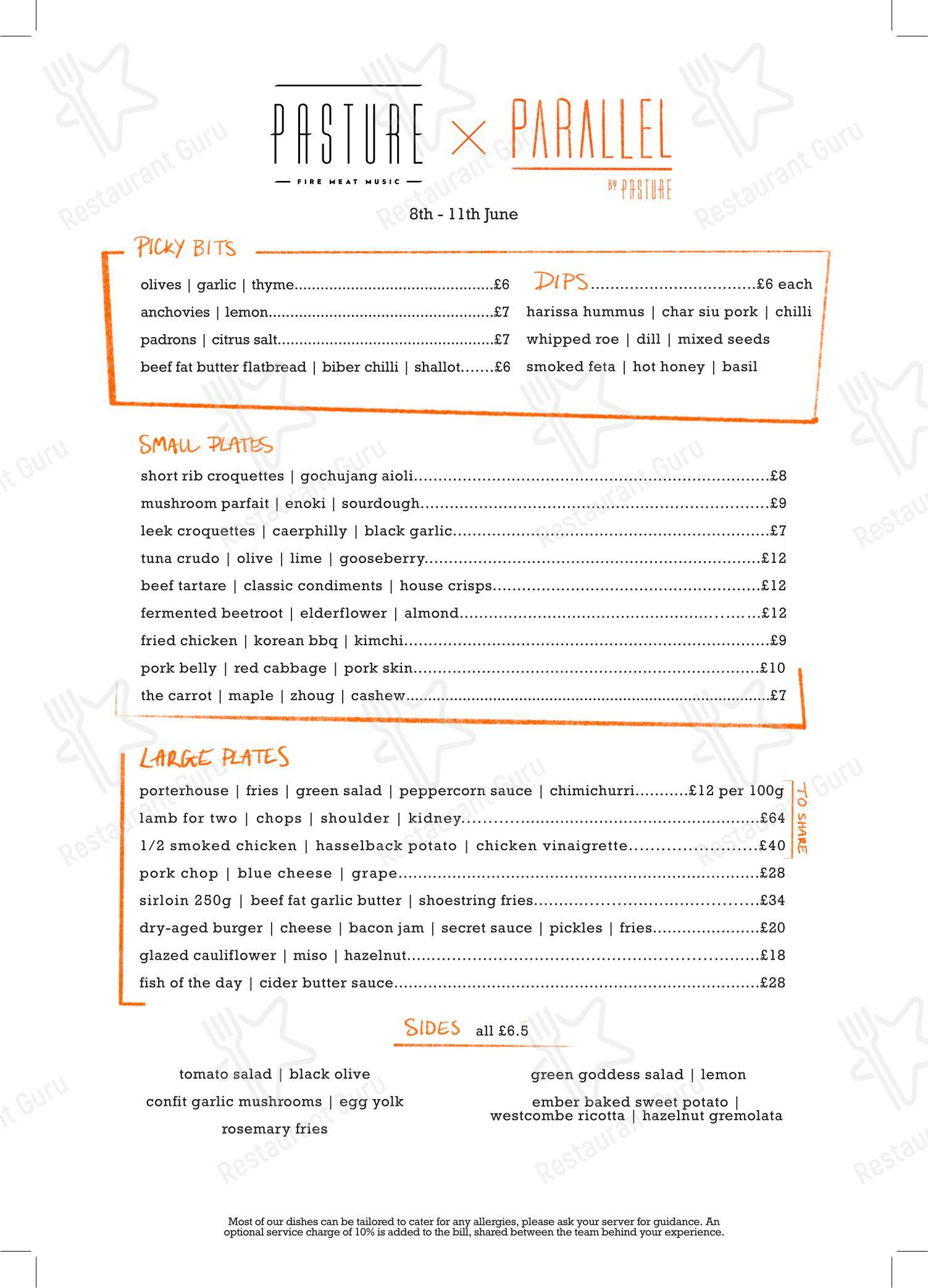 Wine Menu ресторана Parallel by Pasture