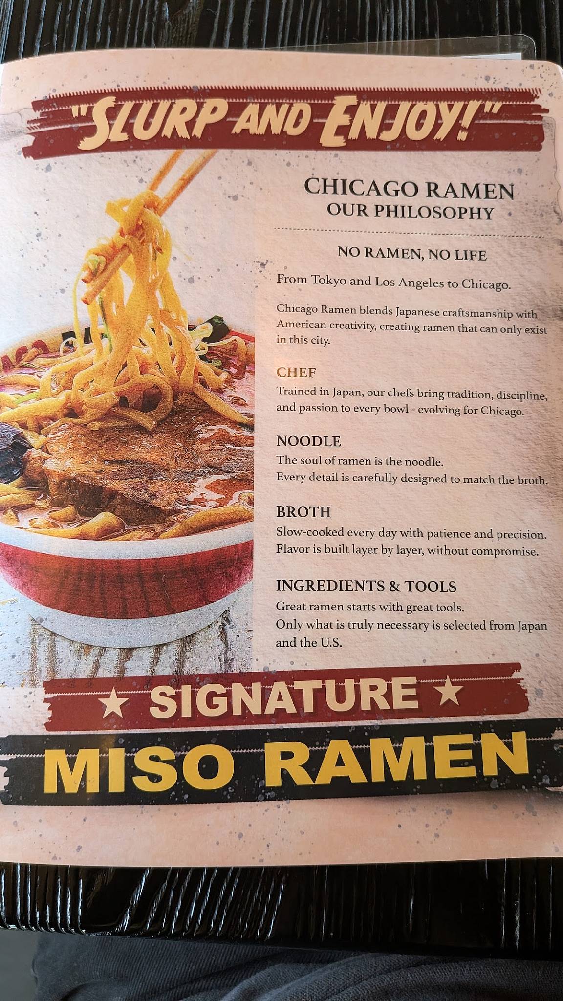 CHICAGO RAMEN Park Ridge меню