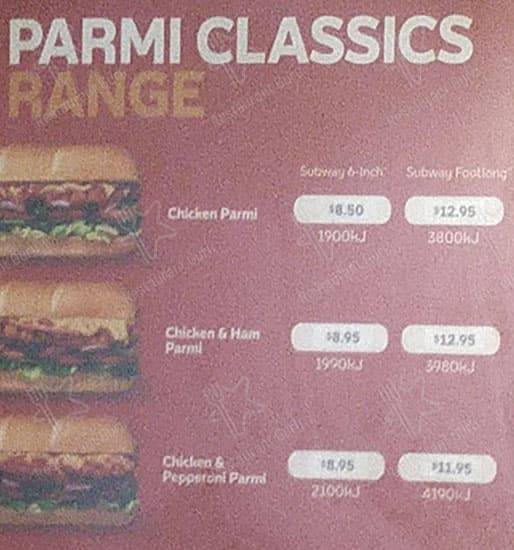 Subway Restaurant меню