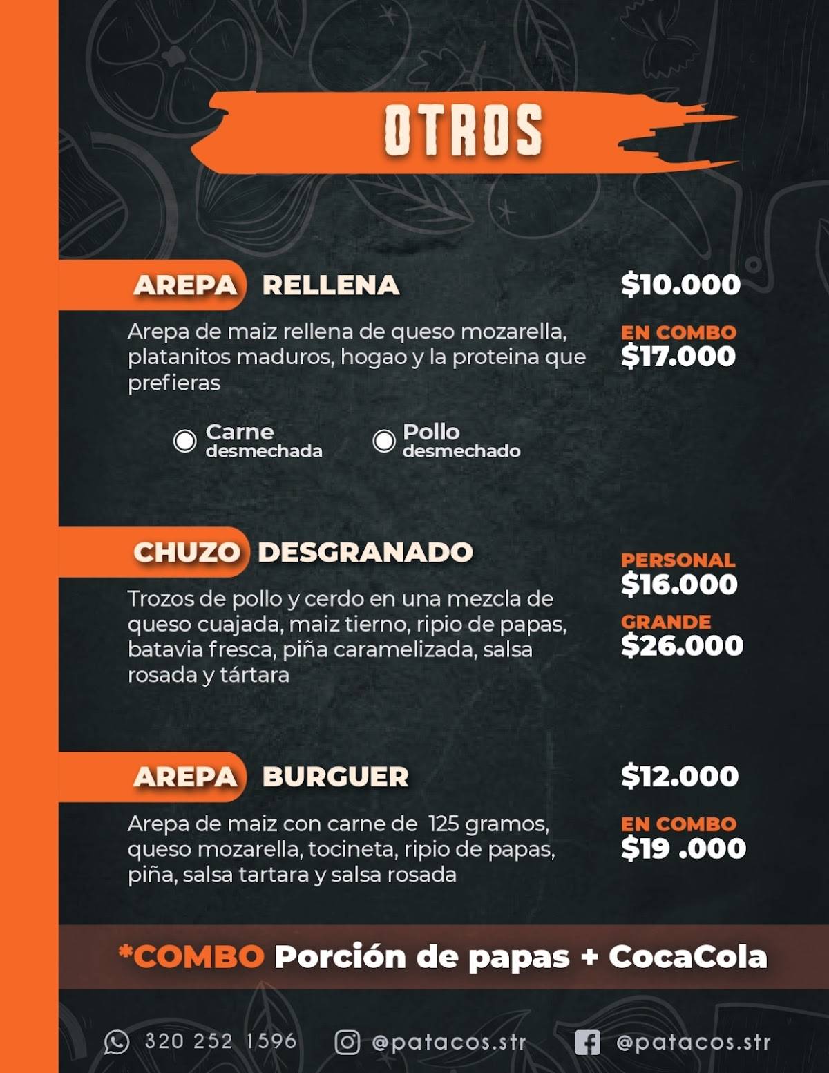 Patacos меню