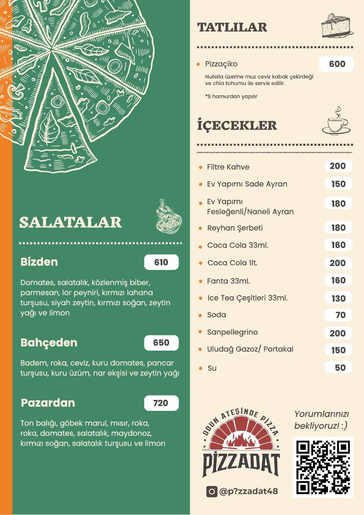 Pizza Dat меню