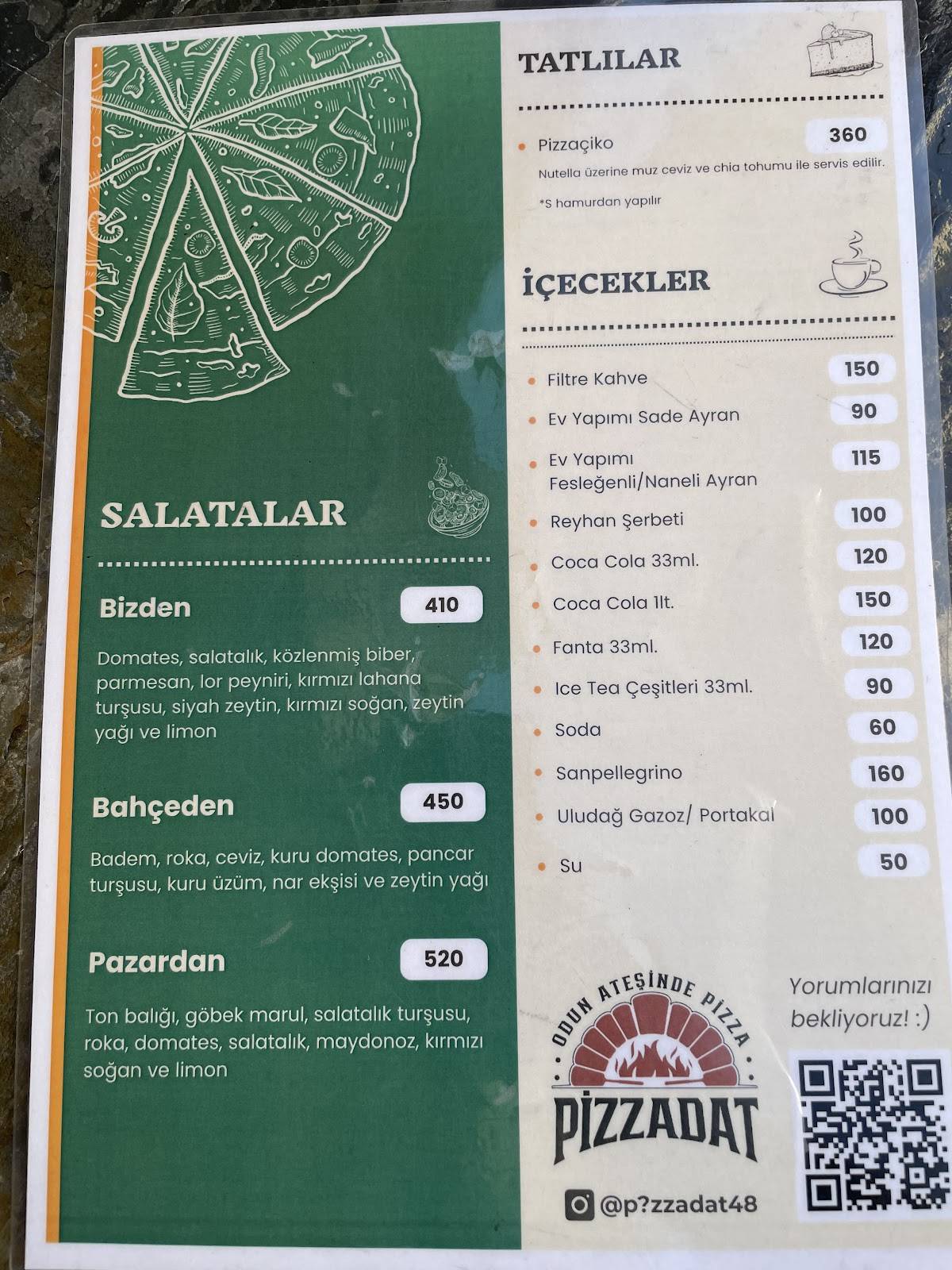Pizza Dat меню