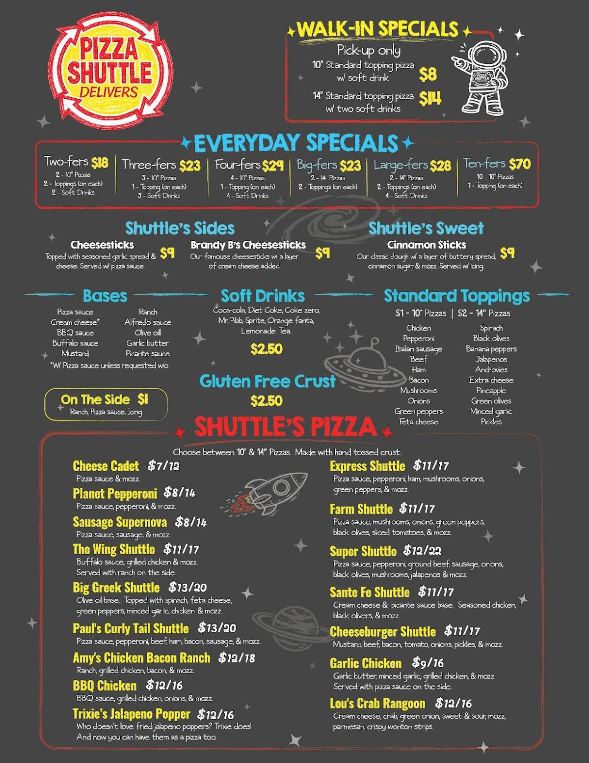 Pizza Shuttle меню