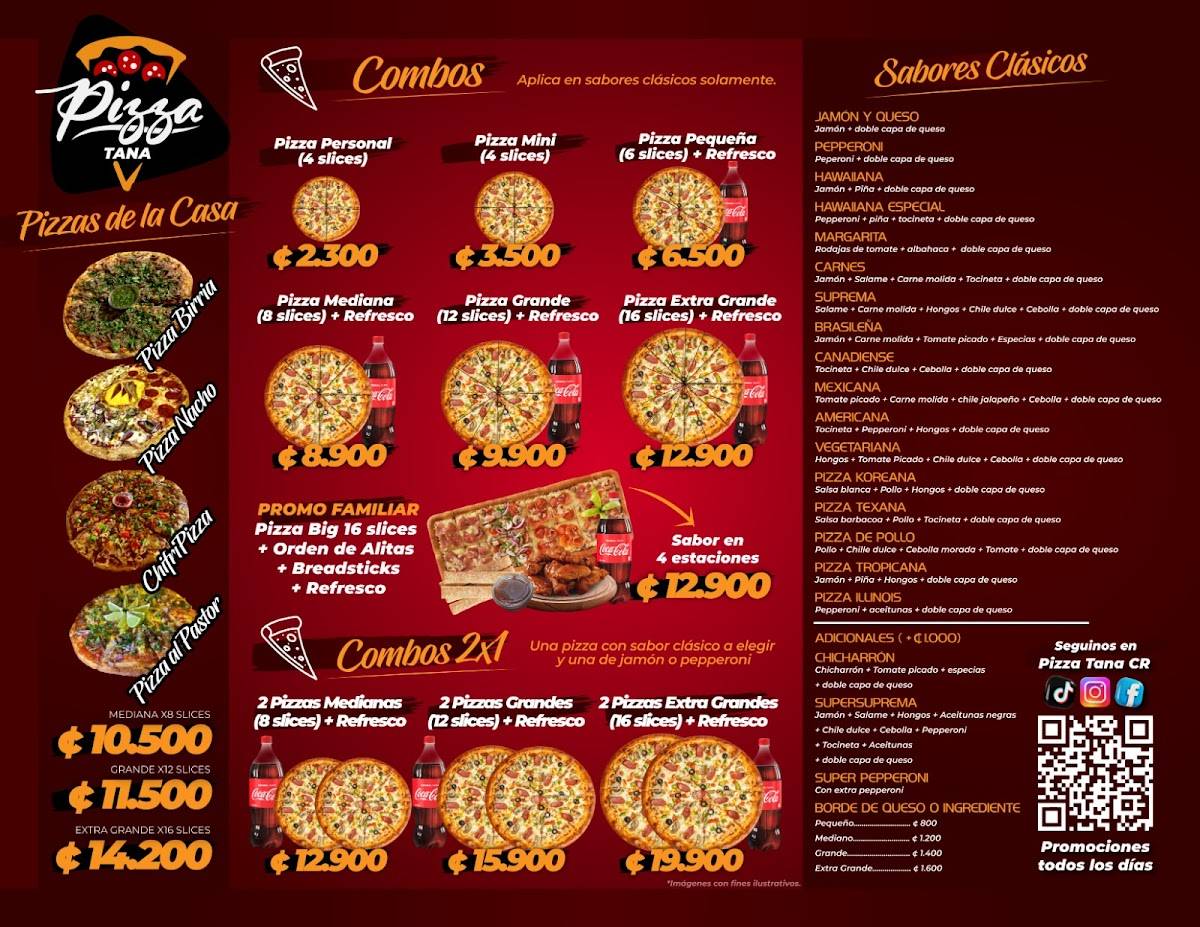 Pizza Tana Río Oro меню