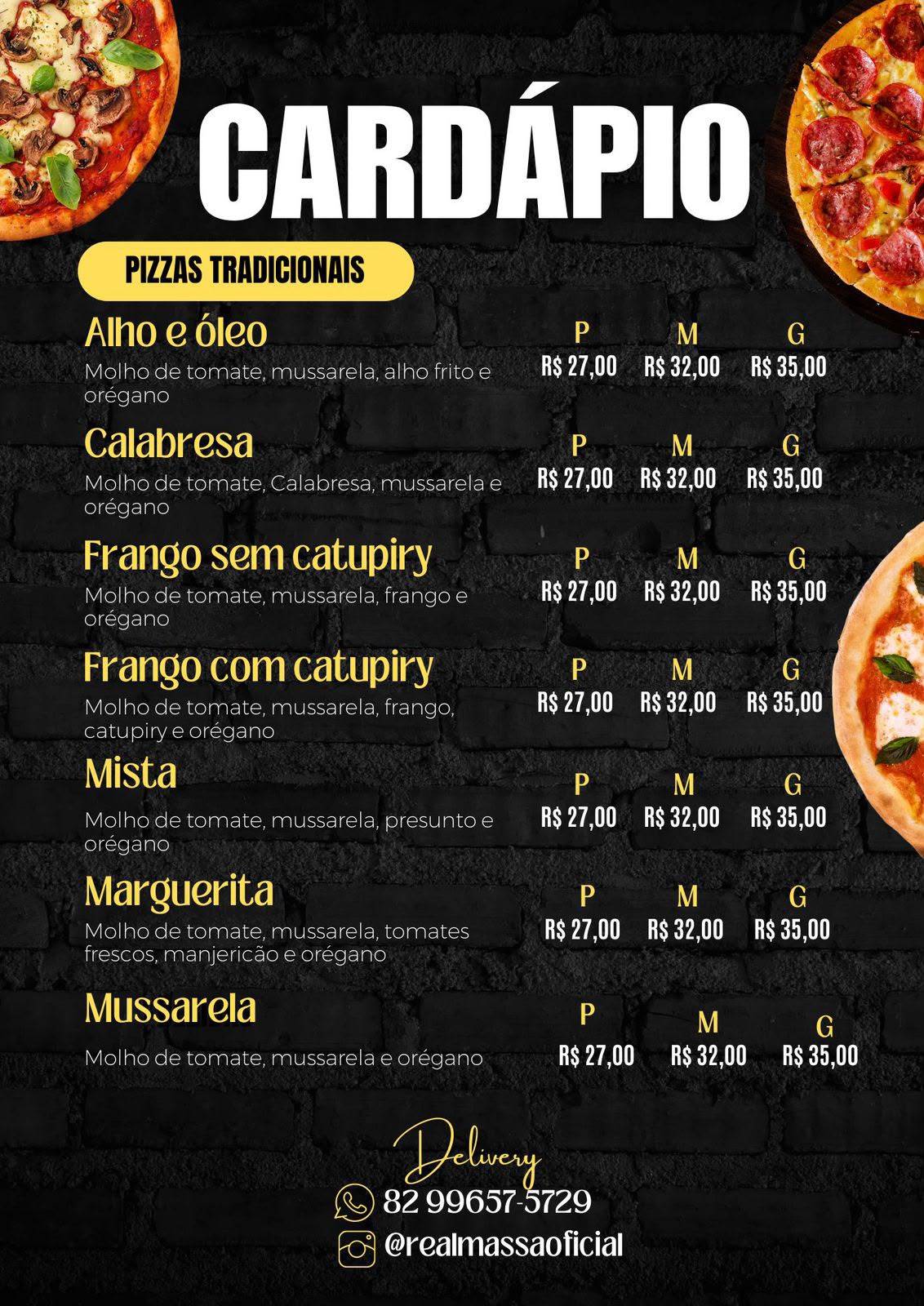Pizzaria Real Massa меню