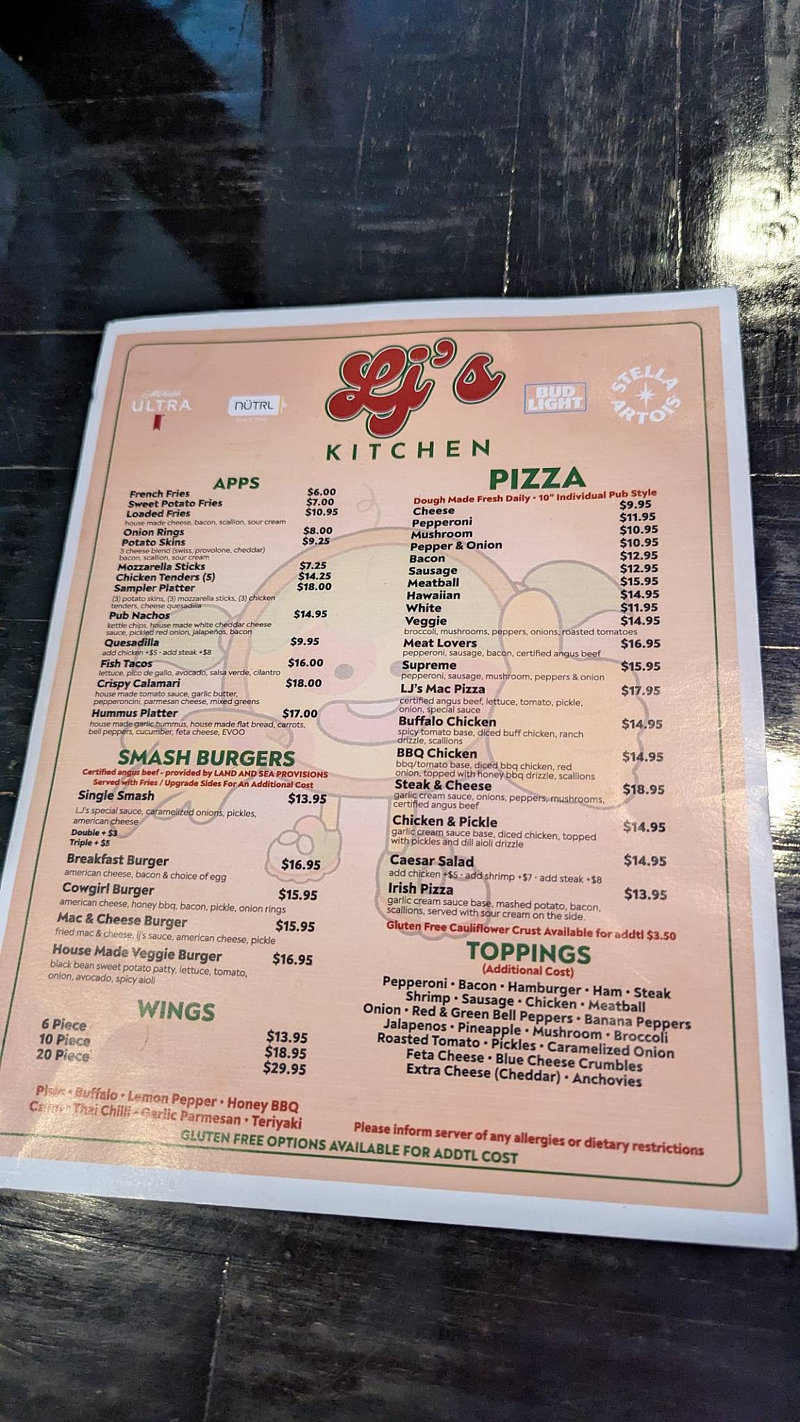 Lj's Kitchen меню