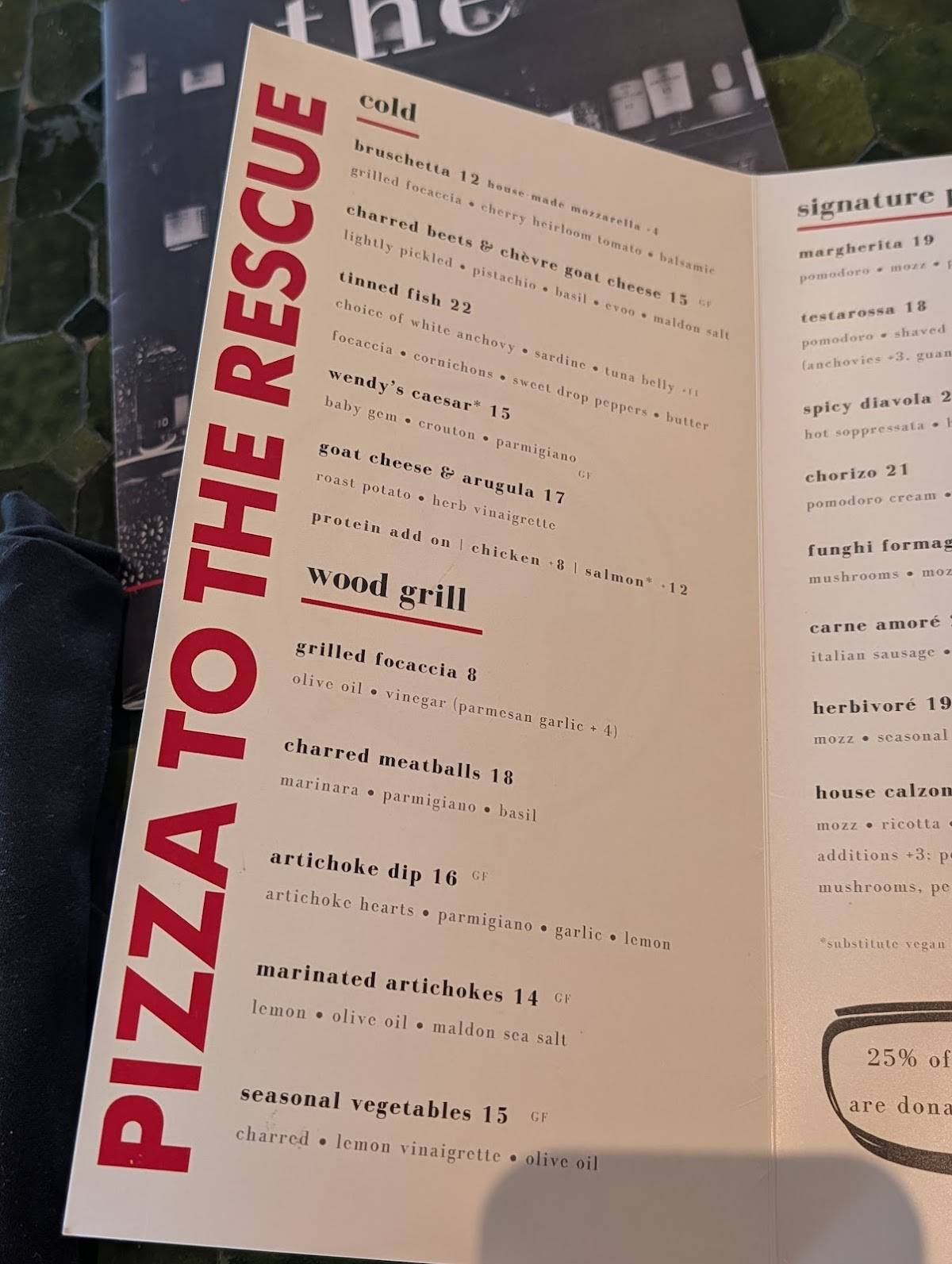 Pizza To The Rescue меню