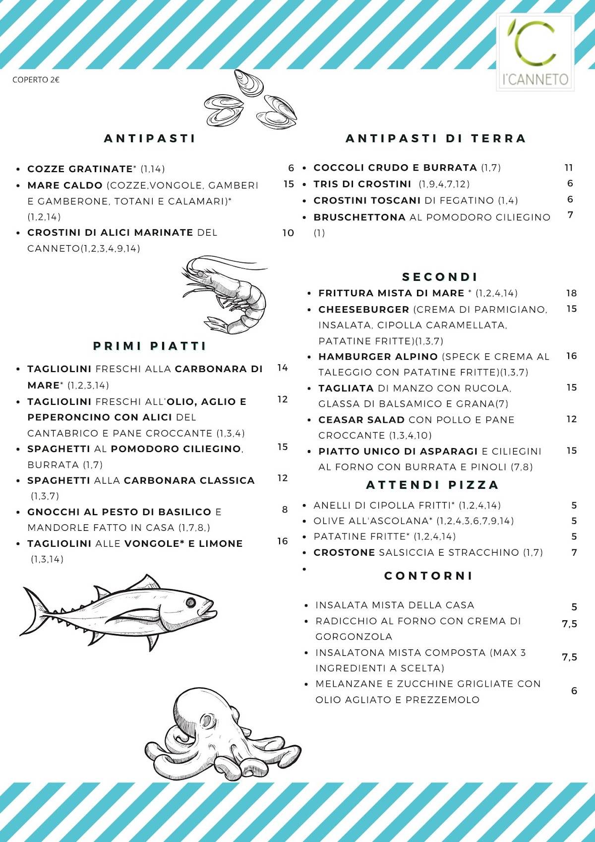 Pizzeria Ristorante I' Canneto ‘C меню