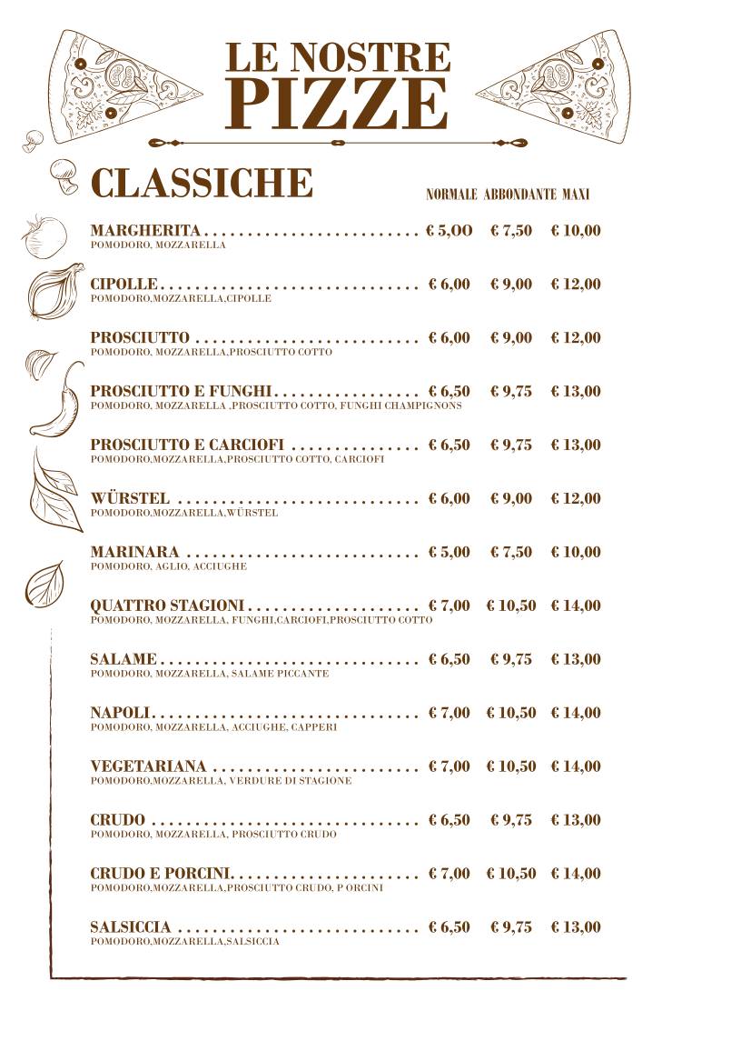 Pizzeria del Corso • dal 1982 меню