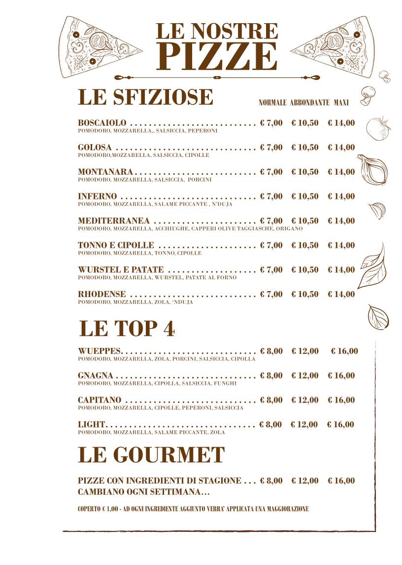 Pizzeria del Corso • dal 1982 меню