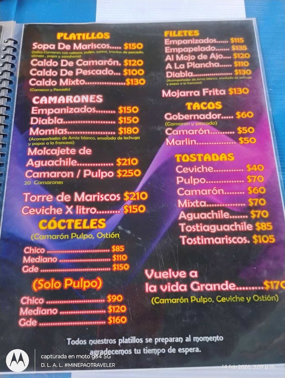 Pollos González меню