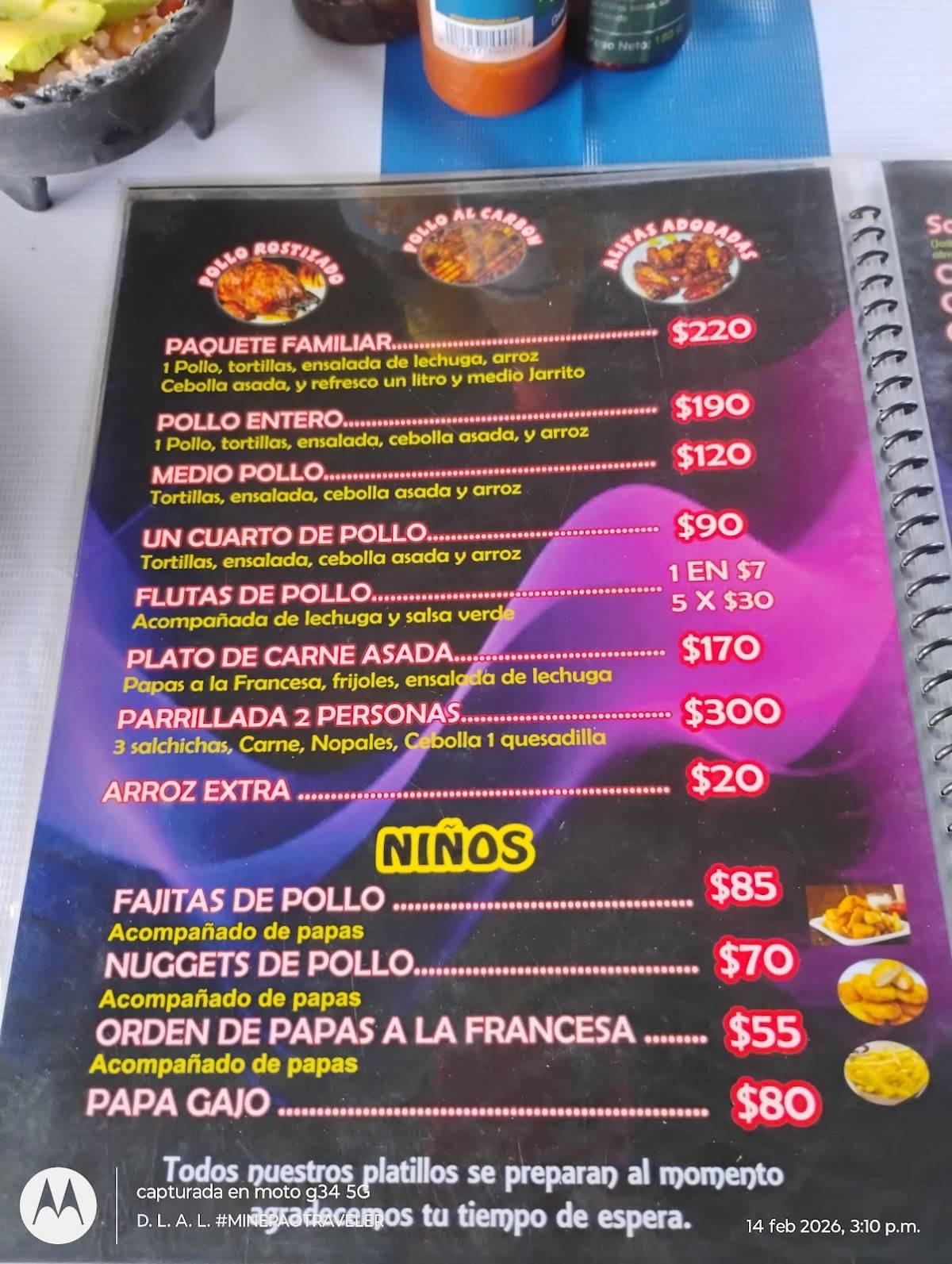 Pollos González меню