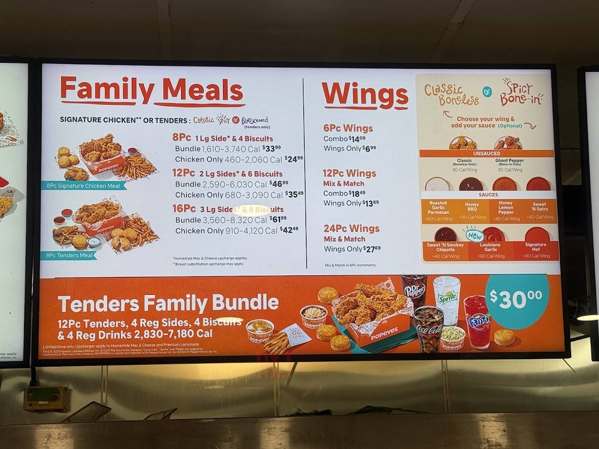 Popeyes Louisiana Kitchen меню