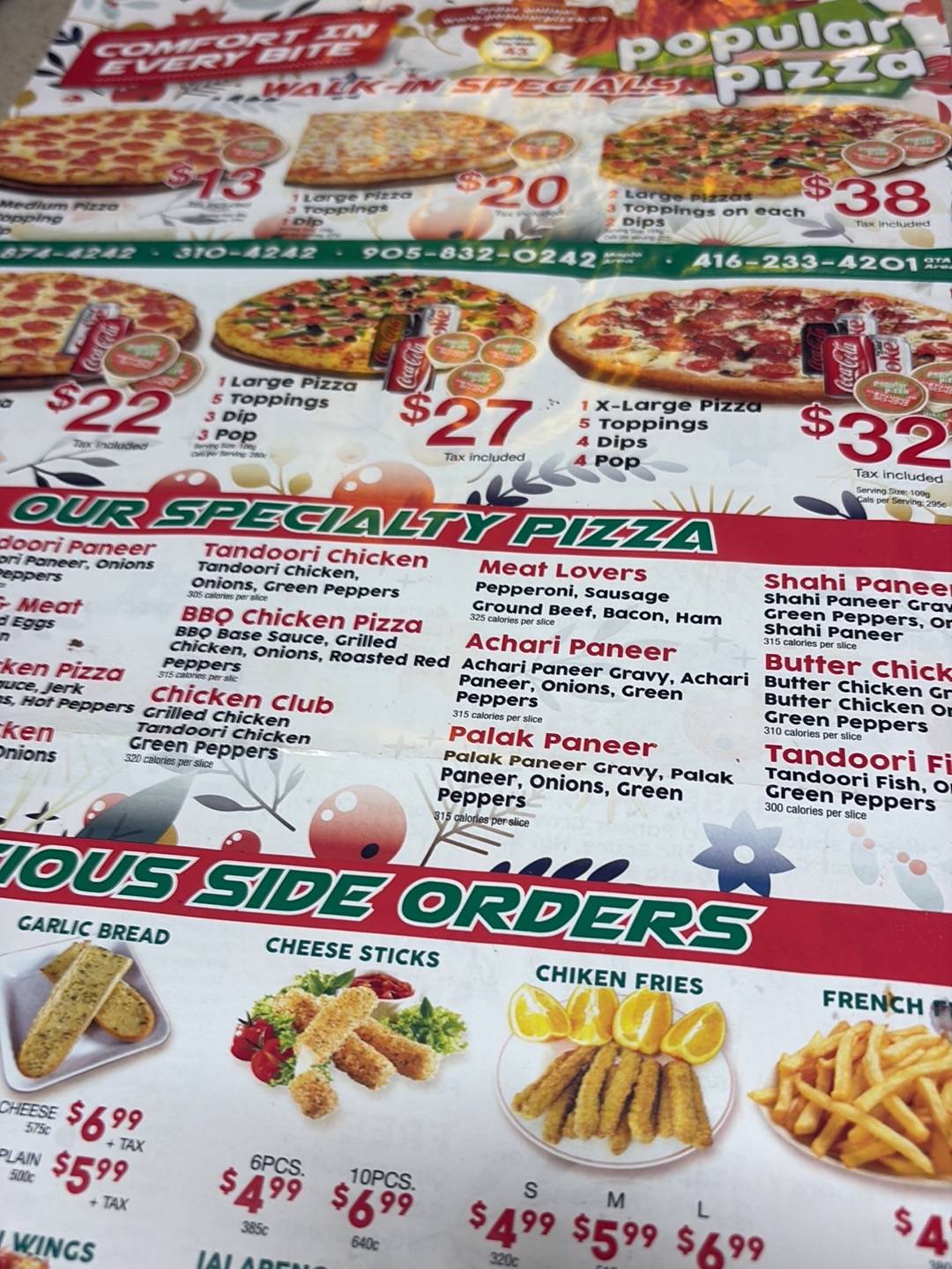 Popular Pizza меню