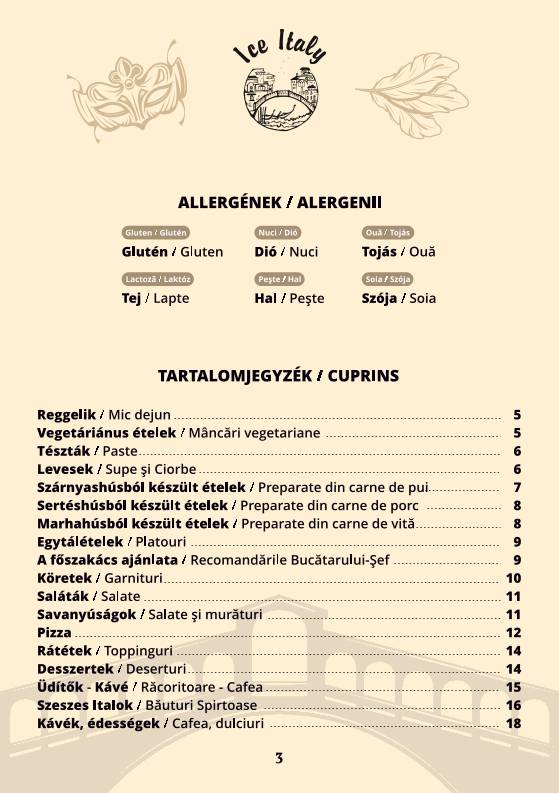 Ice Italy меню