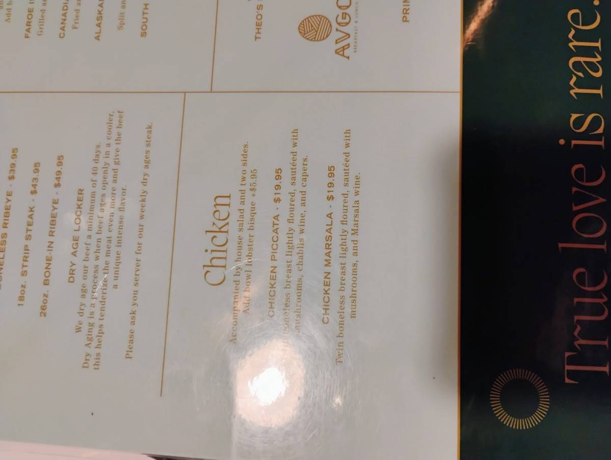 Prime Steakhouse меню