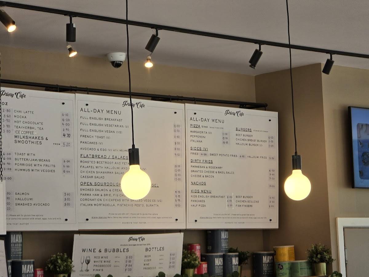 Priory Cafe меню