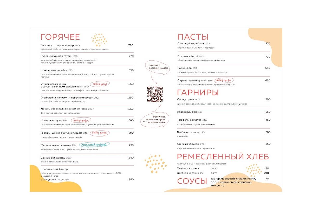 Пшеничный кот меню