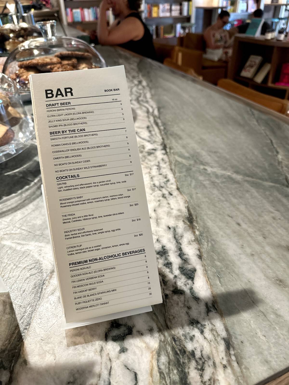 Book Bar меню