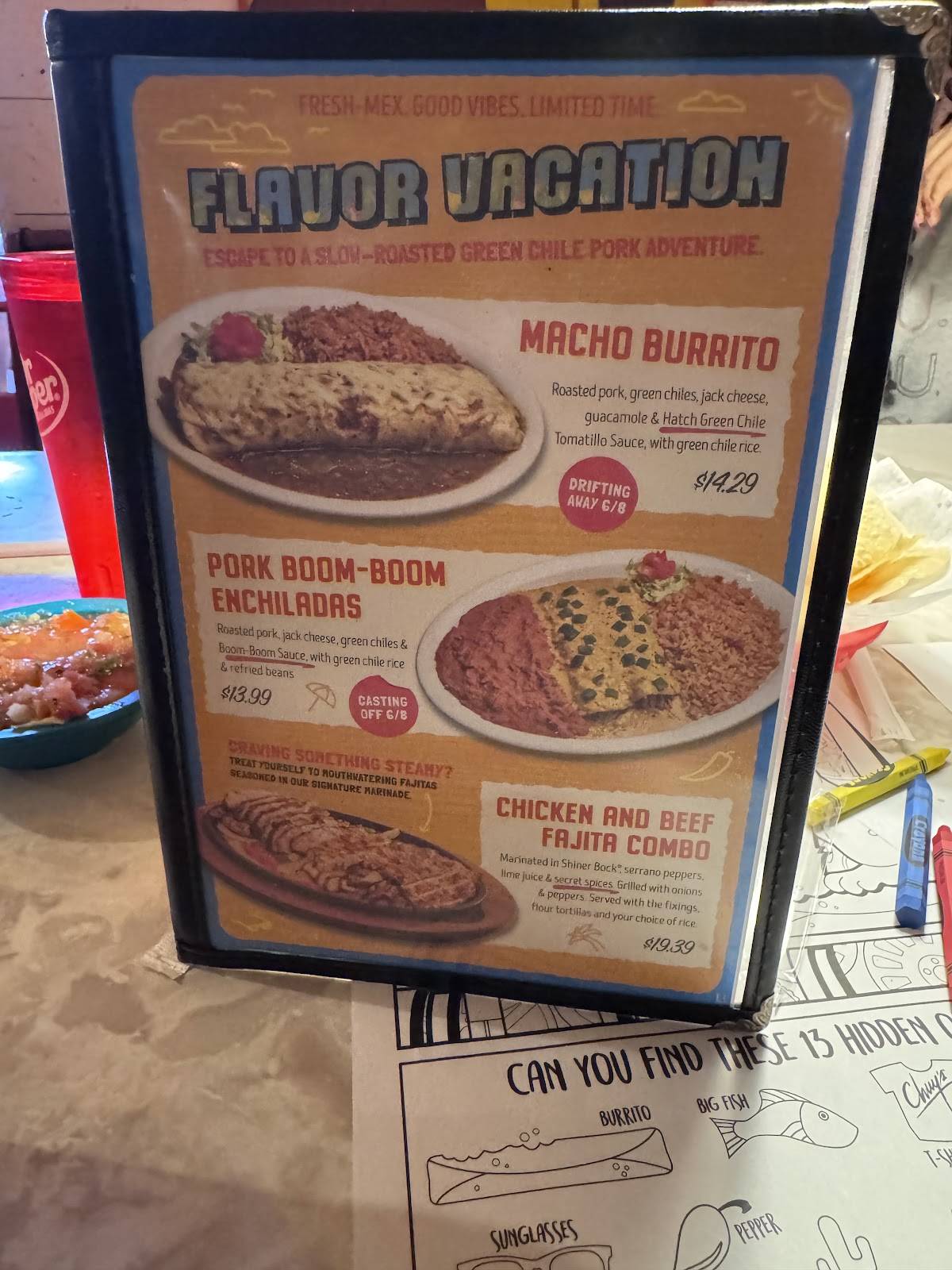 Chuy's меню